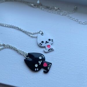 Cute Matching Cat Necklace Pair